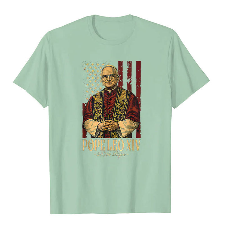 Christianartworkshop American Cardinal Robert Prevost Pope Leo XIV Unisex T-shirt - Light Green - 2XL - image 8