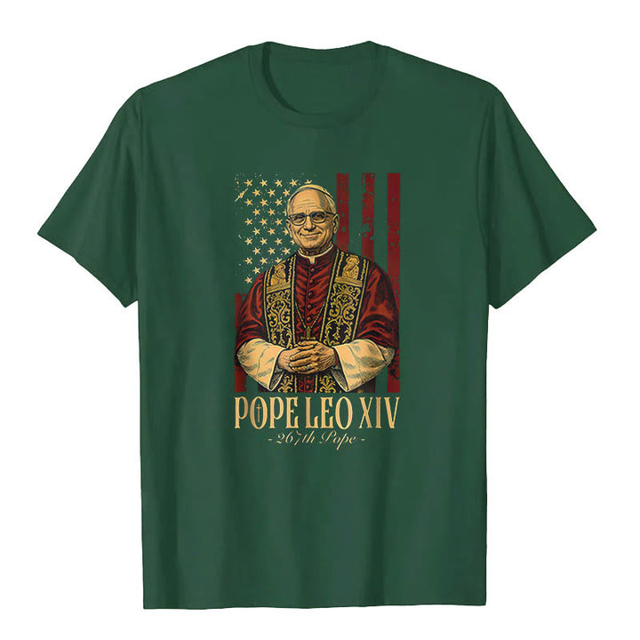 Christianartworkshop American Cardinal Robert Prevost Pope Leo XIV Unisex T-shirt - Dark Green - 2XL - image 10