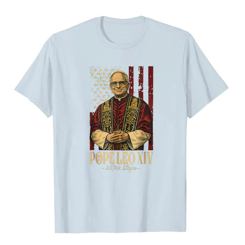 Christianartworkshop American Cardinal Robert Prevost Pope Leo XIV Unisex T-shirt - Light Blue - 2XL - image 4