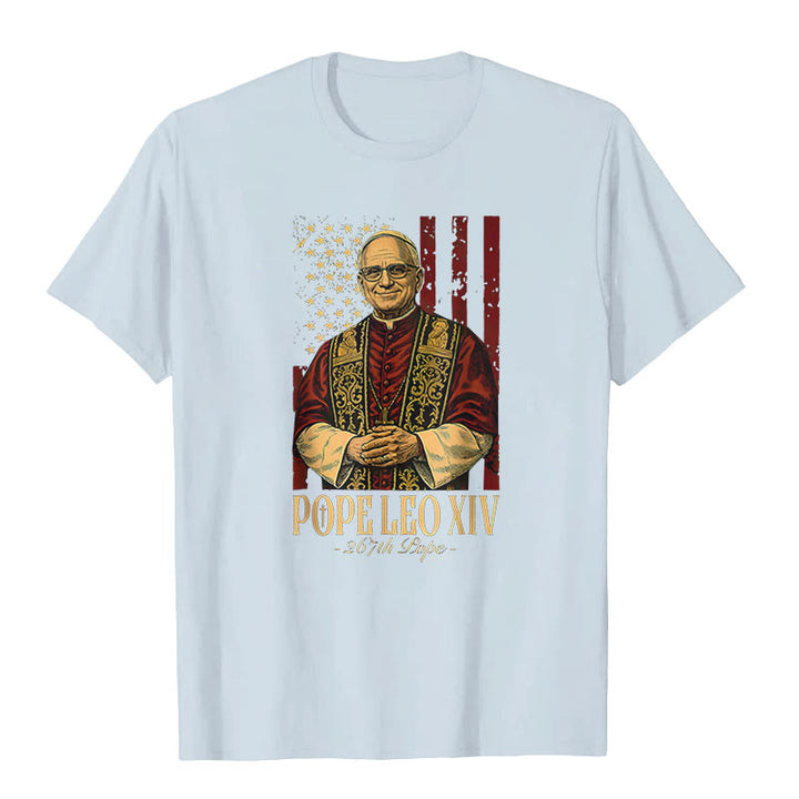 Christianartworkshop American Cardinal Robert Prevost Pope Leo XIV Unisex T-shirt - Light Blue - 2XL - image 4