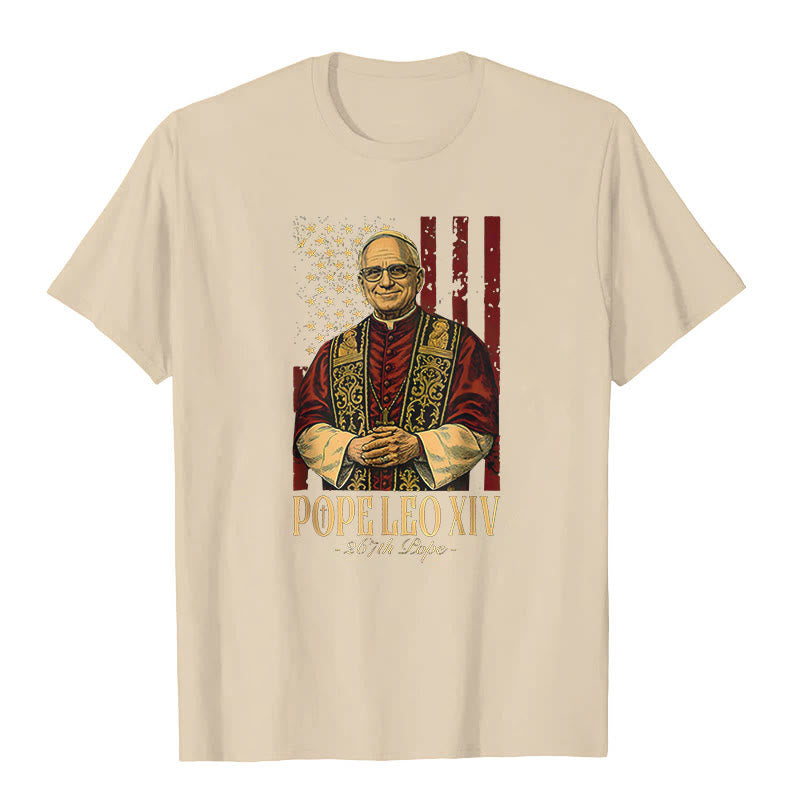 Christianartworkshop American Cardinal Robert Prevost Pope Leo XIV Unisex T-shirt - Beige - 2XL - image 6