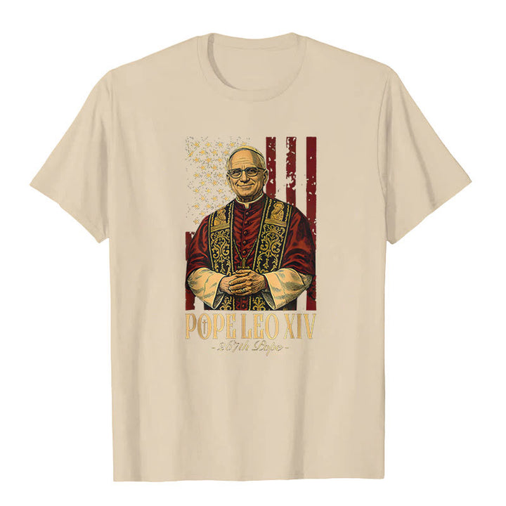 Christianartworkshop American Cardinal Robert Prevost Pope Leo XIV Unisex T-shirt - Beige - 2XL - image 6