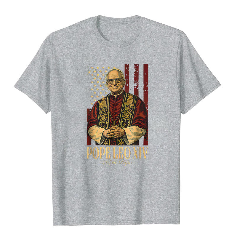 Christianartworkshop American Cardinal Robert Prevost Pope Leo XIV Unisex T-shirt - Light Gray - 2XL - image 5