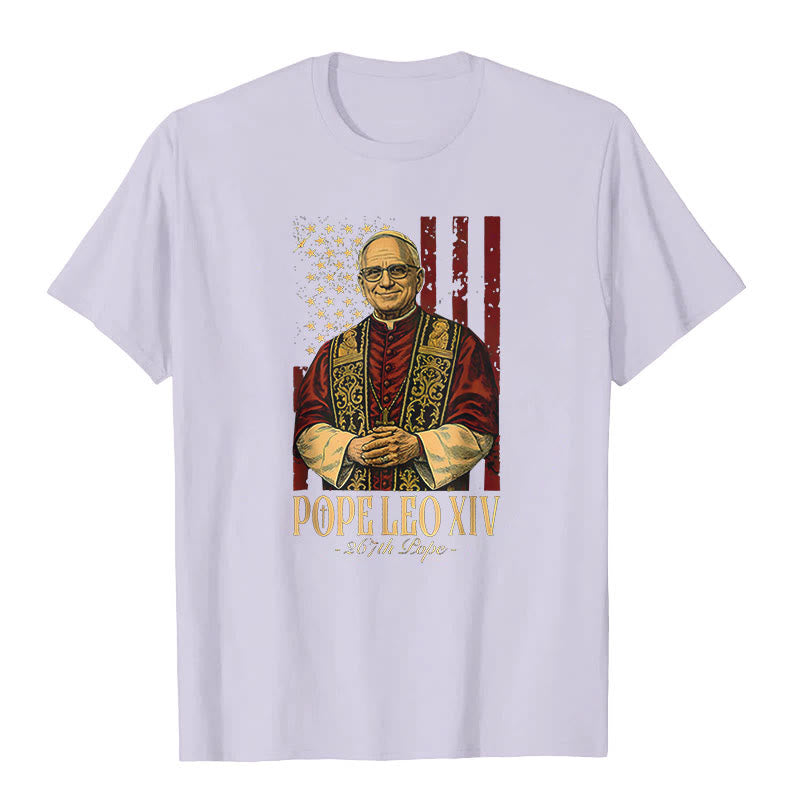 Christianartworkshop American Cardinal Robert Prevost Pope Leo XIV Unisex T-shirt - Light Purple - 2XL - image 6