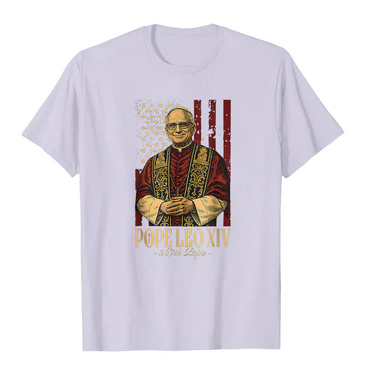 Christianartworkshop American Cardinal Robert Prevost Pope Leo XIV Unisex T-shirt - Light Purple - 2XL - image 6