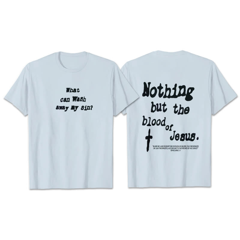 Christianartworkshop Nothing But Blood Of Jesus Cotton T-Shirt - Blue - 2XL - image 13