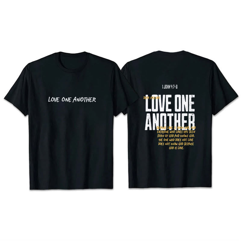 Christianartworkshop Love One Another Cotton T-Shirt - Black - 2XL - image 5