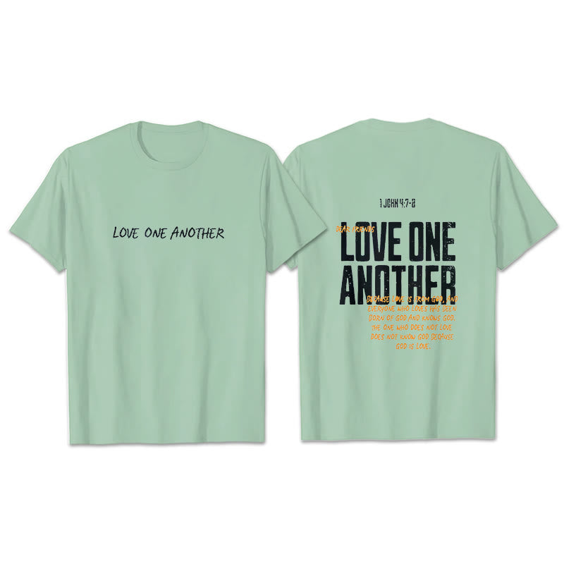 Christianartworkshop Love One Another Cotton T-Shirt - Light Green - 2XL - image 21