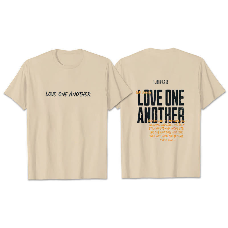 Christianartworkshop Love One Another Cotton T-Shirt - Beige - 2XL - image 8