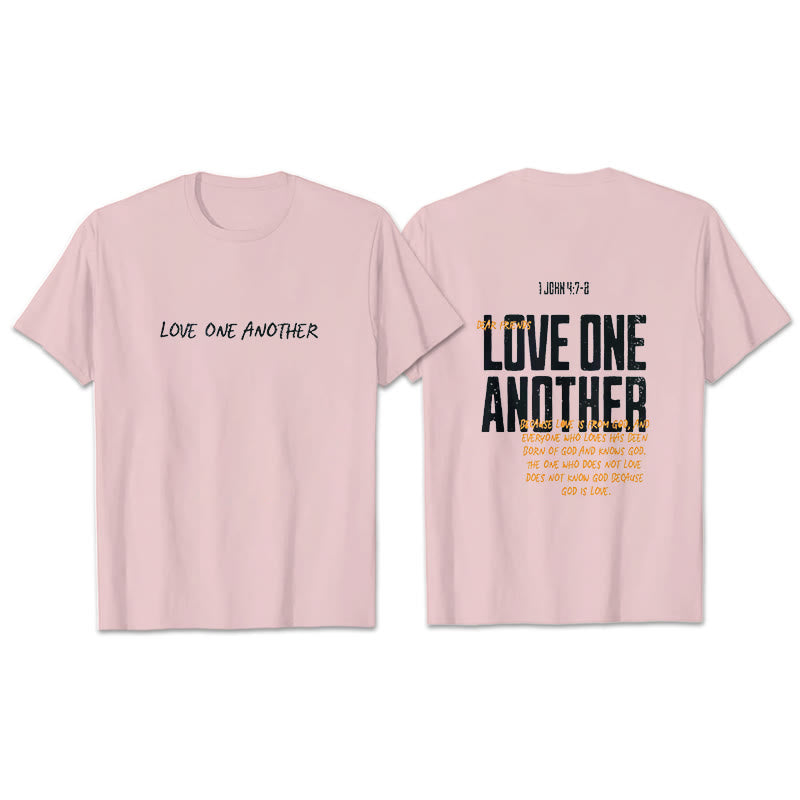 Christianartworkshop Love One Another Cotton T-Shirt - Pink - 2XL - image 11