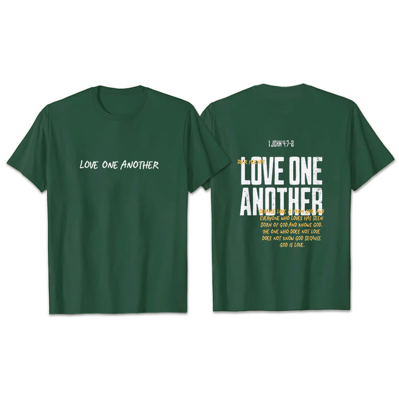 Christianartworkshop Love One Another Cotton T-Shirt - Dark Green - 2XL - image 22