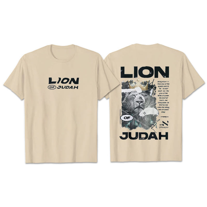 Christianartworkshop Lion Of Judan Cotton T-Shirt - Beige - 2XL - image 3