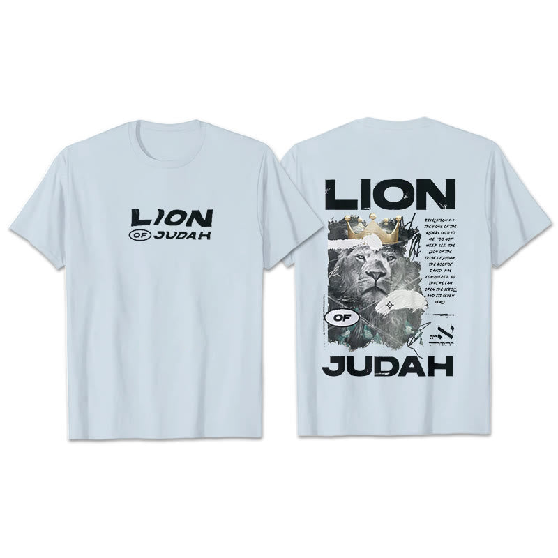 Christianartworkshop Lion Of Judan Cotton T-Shirt - Blue - 2XL - image 9