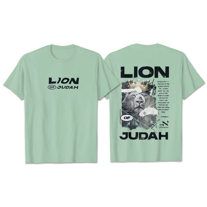 Christianartworkshop Lion Of Judan Cotton T-Shirt - Light Green - 2XL - image 17