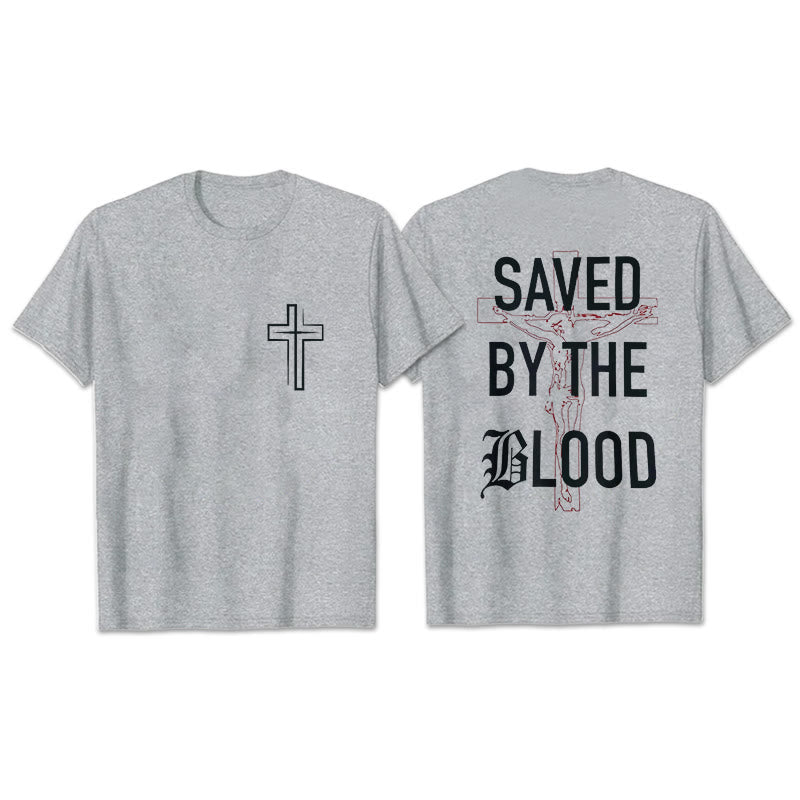 Christianartworkshop Saved By The Lord Cotton T-Shirt - Light Gray - 2XL - image 22