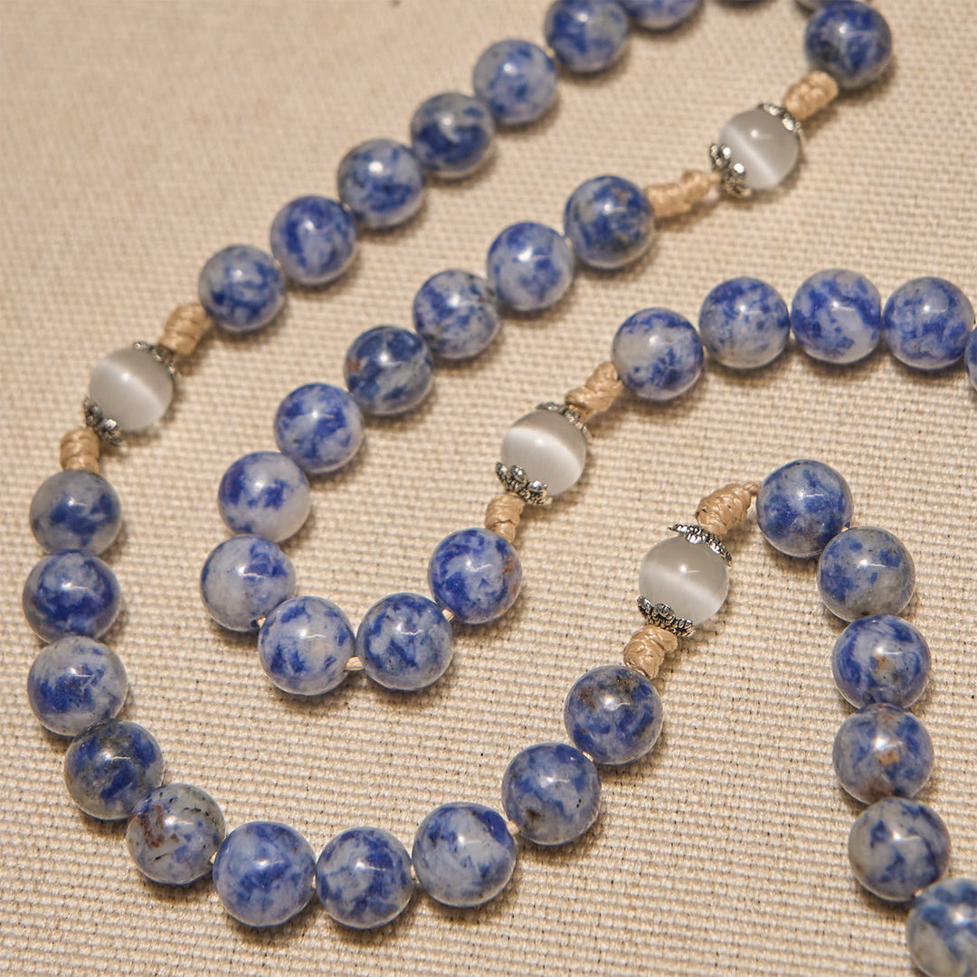 FREE Today: Immaculate Heart of Mary & Crucifix of 8 mm Round Blue Stone Nylon Cord Rosary - image 4
