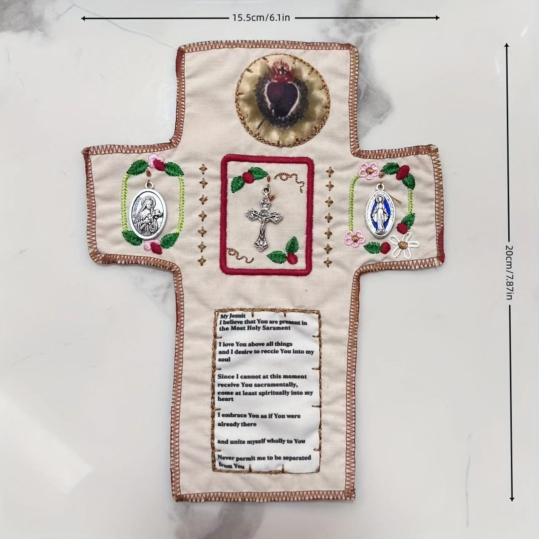 FREE Today: Hand-Embroidered Portable Green Pocket Shrine Cross Included Inside