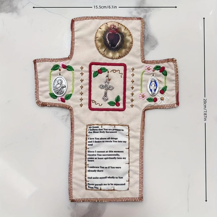FREE Today: Hand-Embroidered Portable Green Pocket Shrine Cross Included Inside