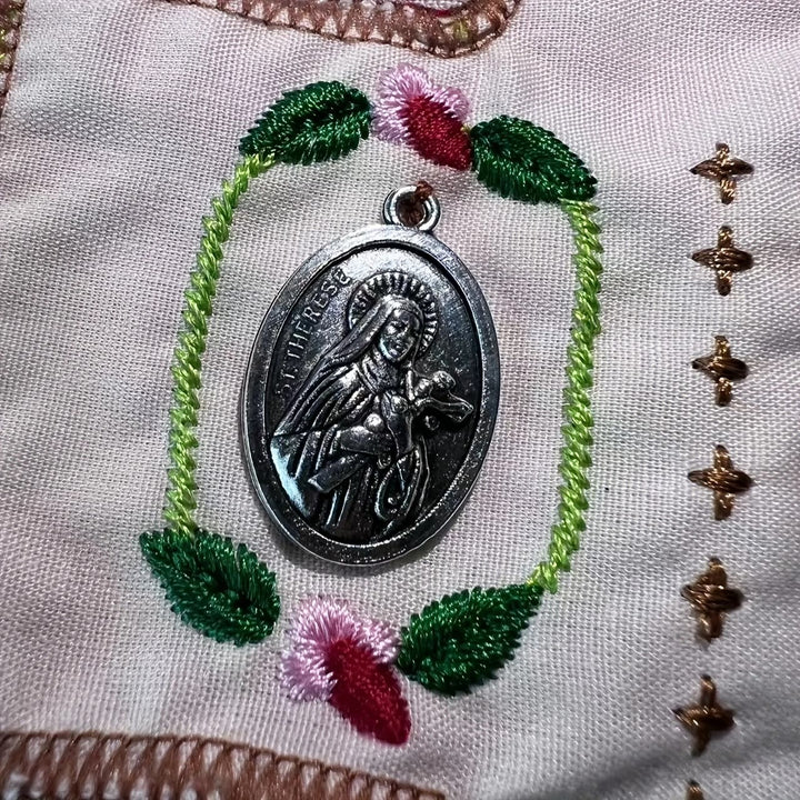 FREE Today: Hand-Embroidered Portable Green Pocket Shrine Cross Included Inside