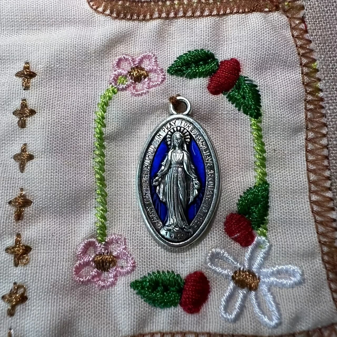 FREE Today: Hand-Embroidered Portable Green Pocket Shrine Cross Included Inside