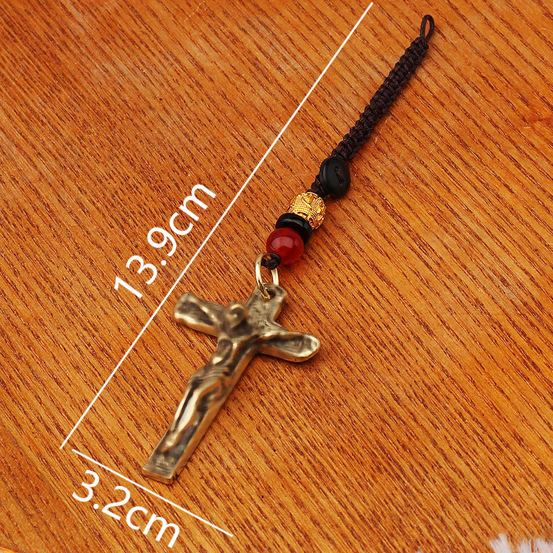 Christianartworkshop Sophisticated Metal Crucifix with Braided Rope Keychain: Exclusive Token of Divine Sacrifice - image 8