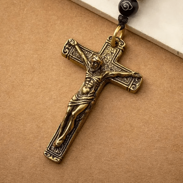 Christianartworkshop Sophisticated Metal Crucifix with Braided Rope Keychain: Exclusive Token of Divine Sacrifice - image 3