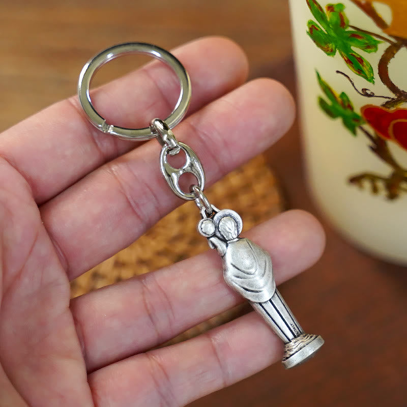 Christianartworkshop Retro Style Polished St. Christopher Keychain: Token of the Traveler's Saint's Protection - image 6
