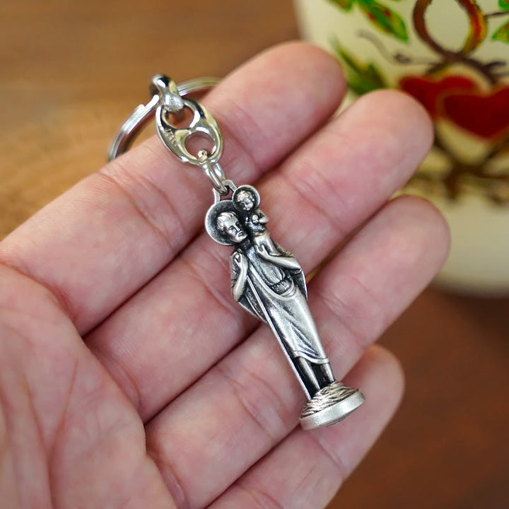 Christianartworkshop Retro Style Polished St. Christopher Keychain: Token of the Traveler's Saint's Protection - image 4