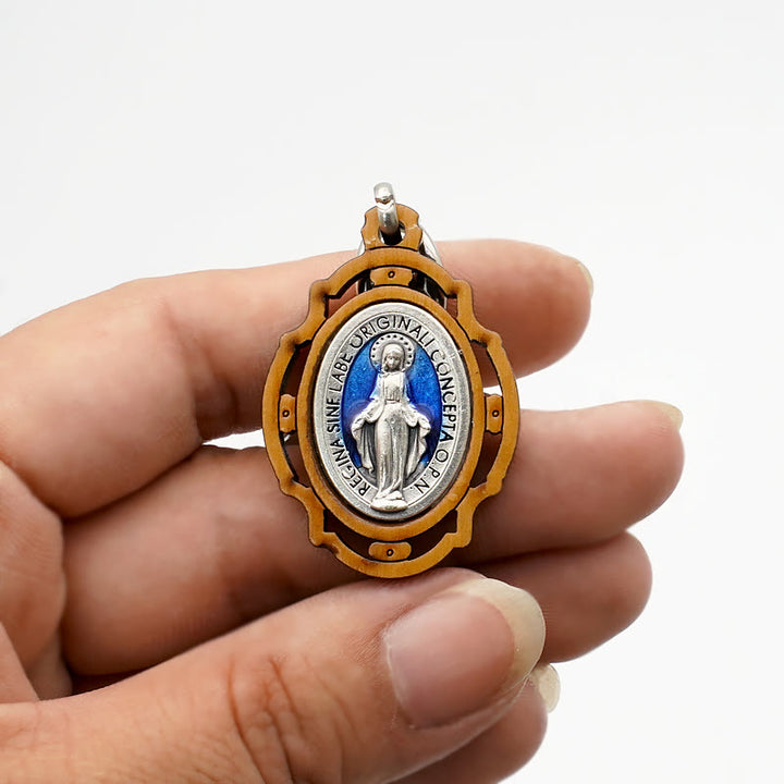 Christianartworkshop Enamel Double-Sided Miraculous Medal & Virgin Mary Keychain: Gleaming Symbol of Hope and Restoration - image 6