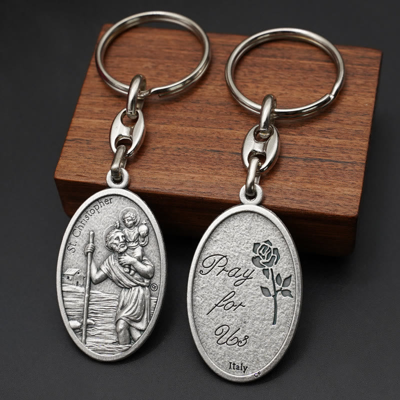 Christianartworkshop Artistic Metal Crafted St. Christopher Keychain: Heirloom of Traveler's Blessings - St. Christopher - image 1