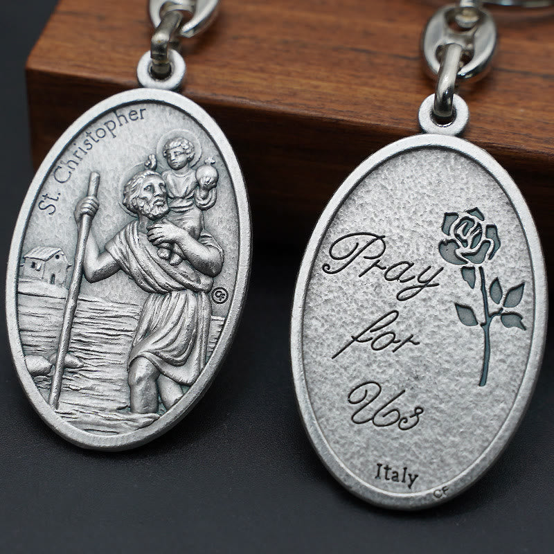Christianartworkshop Artistic Metal Crafted St. Christopher Keychain: Heirloom of Traveler's Blessings - image 2