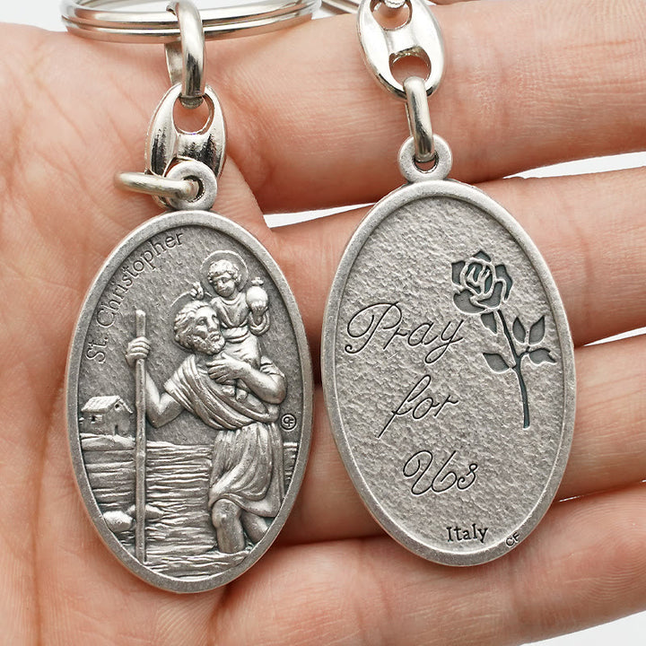 Christianartworkshop Artistic Metal Crafted St. Christopher Keychain: Heirloom of Traveler's Blessings - image 3