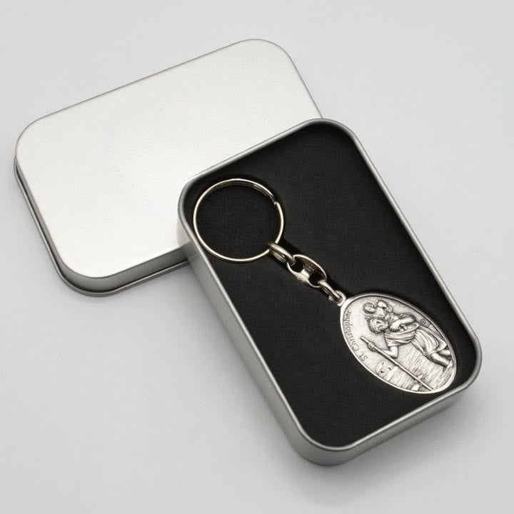 Christianartworkshop Artistic Metal Crafted St. Christopher Keychain: Heirloom of Traveler's Blessings - image 4