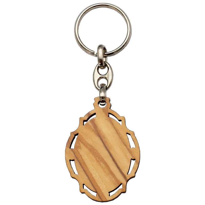 Christianartworkshop Wooden Crafted St. Benedict Medal Keychain: Contemporary Badge of Spiritual Defense - image 7