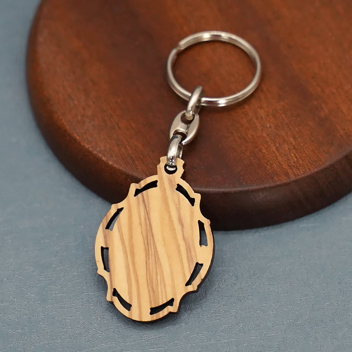 Christianartworkshop Wooden Crafted St. Benedict Medal Keychain: Contemporary Badge of Spiritual Defense - image 5