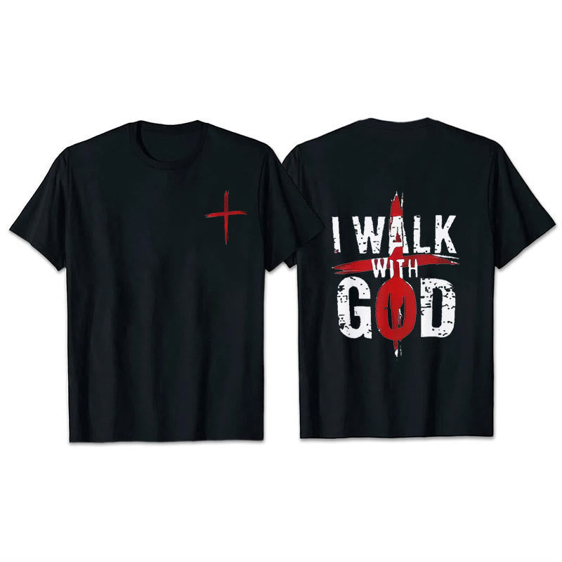 Christianartworkshop I'll Walk With God T-Shirt - Black - 2XL - image 4