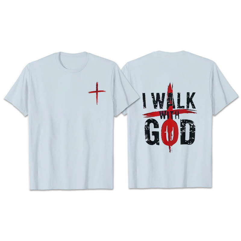 Christianartworkshop I'll Walk With God T-Shirt - Blue - 2XL - image 10