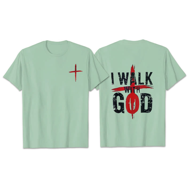 Christianartworkshop I'll Walk With God T-Shirt - Light Green - 2XL - image 16