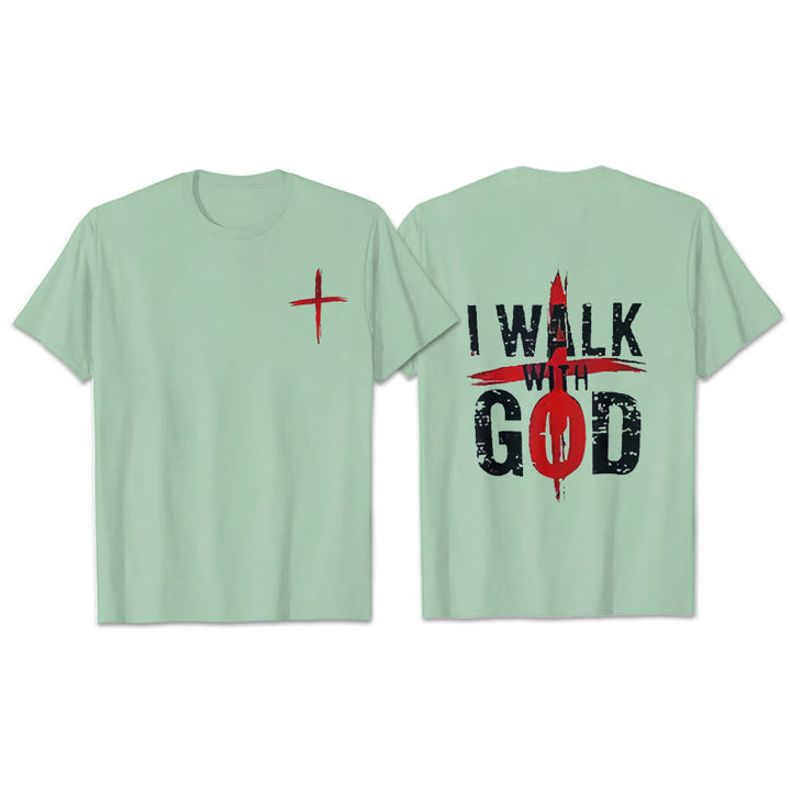 Christianartworkshop I'll Walk With God T-Shirt - Light Green - 2XL - image 16
