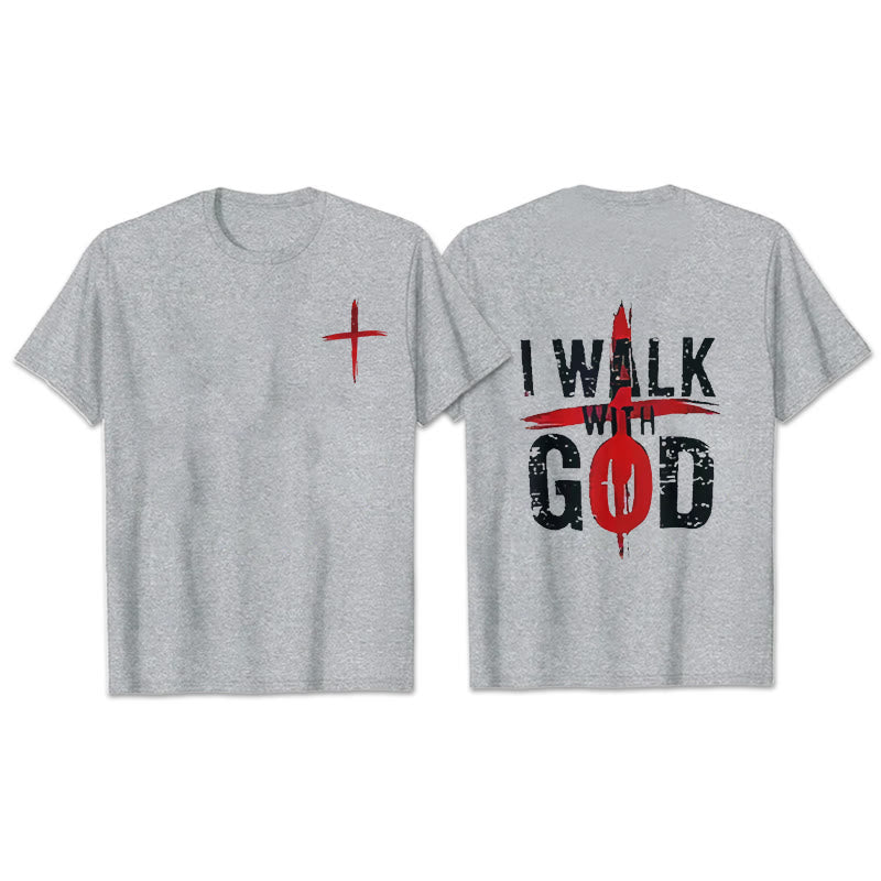 Christianartworkshop I'll Walk With God T-Shirt - Grey - 2XL - image 25