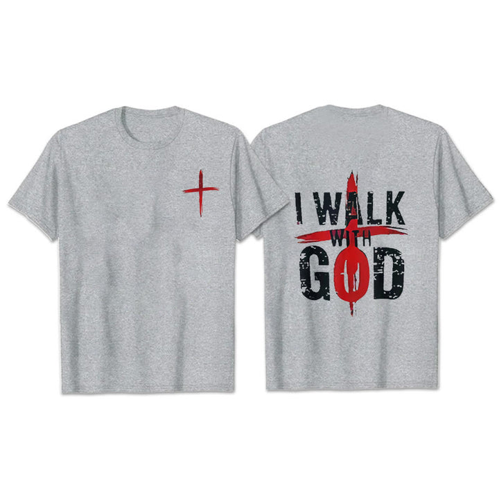 Christianartworkshop I'll Walk With God T-Shirt - Grey - 2XL - image 25