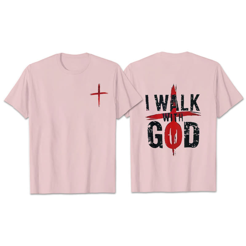 Christianartworkshop I'll Walk With God T-Shirt - Pink - 2XL - image 13
