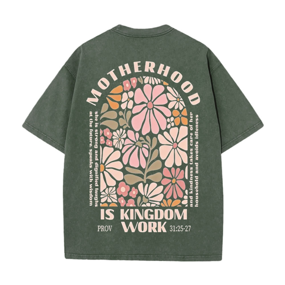 Christianartworkshop King Of Glory Unisex Washed T-Shirt - Army Green - 5XL - image 9
