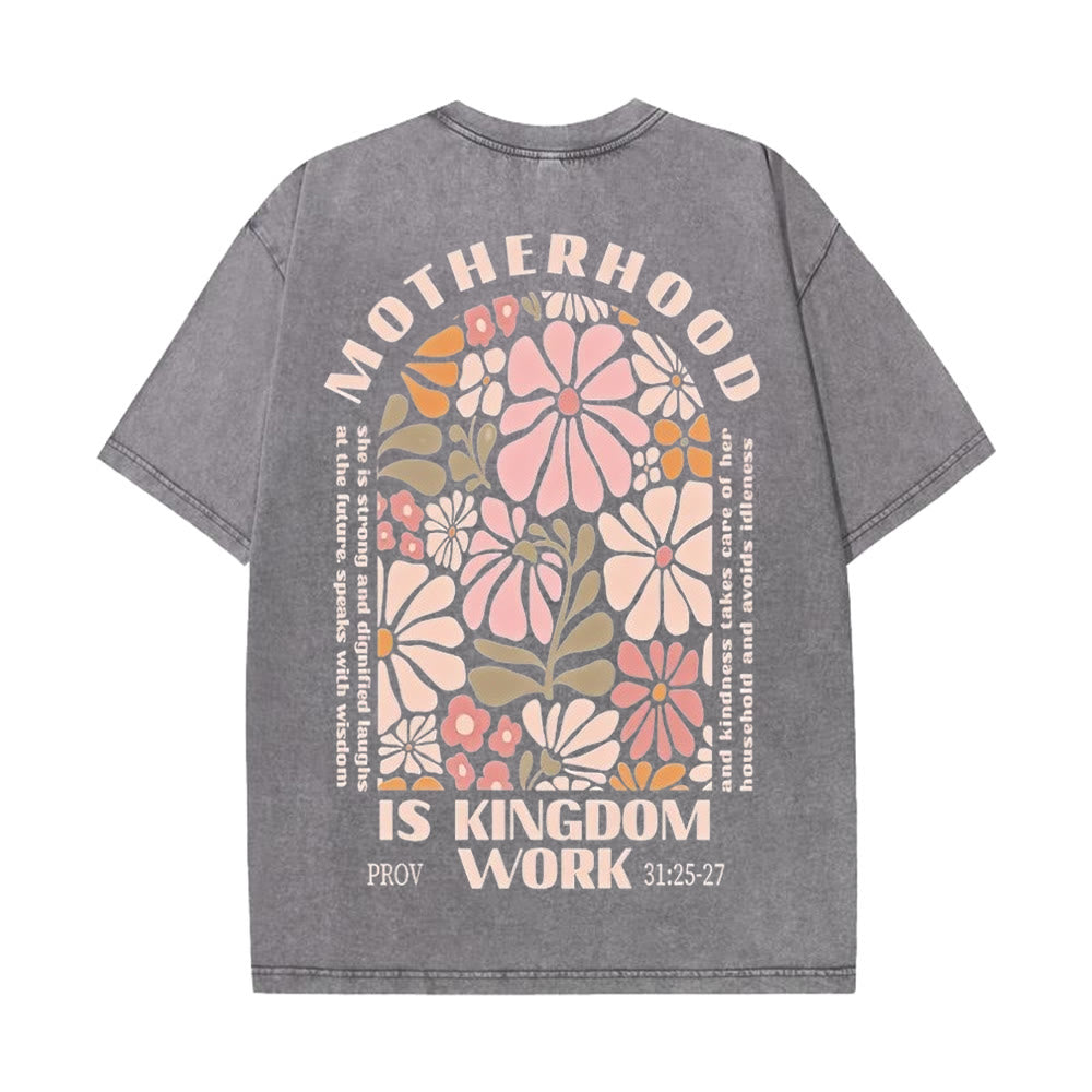 Christianartworkshop King Of Glory Unisex Washed T-Shirt - Grey - 5XL - image 12