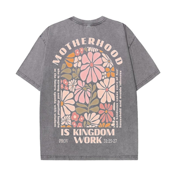 Christianartworkshop King Of Glory Unisex Washed T-Shirt - Grey - 5XL - image 12