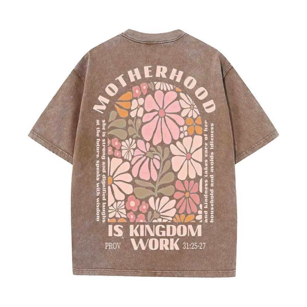 Christianartworkshop King Of Glory Unisex Washed T-Shirt - Coffee - 5XL - image 14