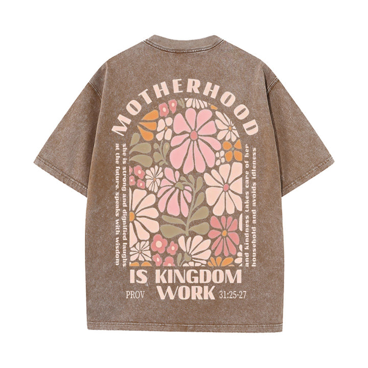Christianartworkshop King Of Glory Unisex Washed T-Shirt - Coffee - 5XL - image 14