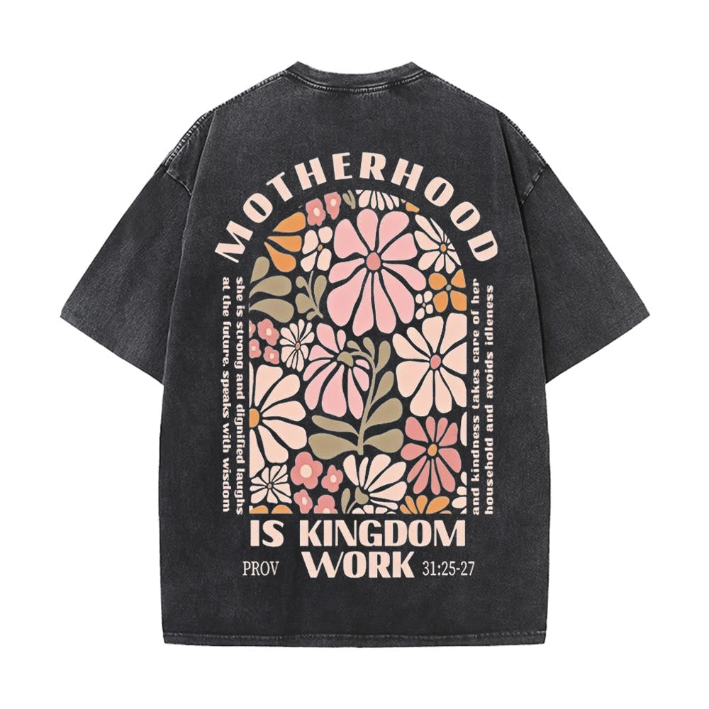 Christianartworkshop King Of Glory Unisex Washed T-Shirt - Black - 5XL - image 6