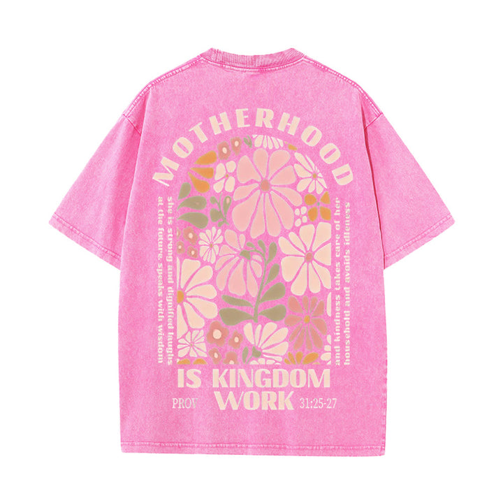 Christianartworkshop King Of Glory Unisex Washed T-Shirt - Pink - 5XL - image 16