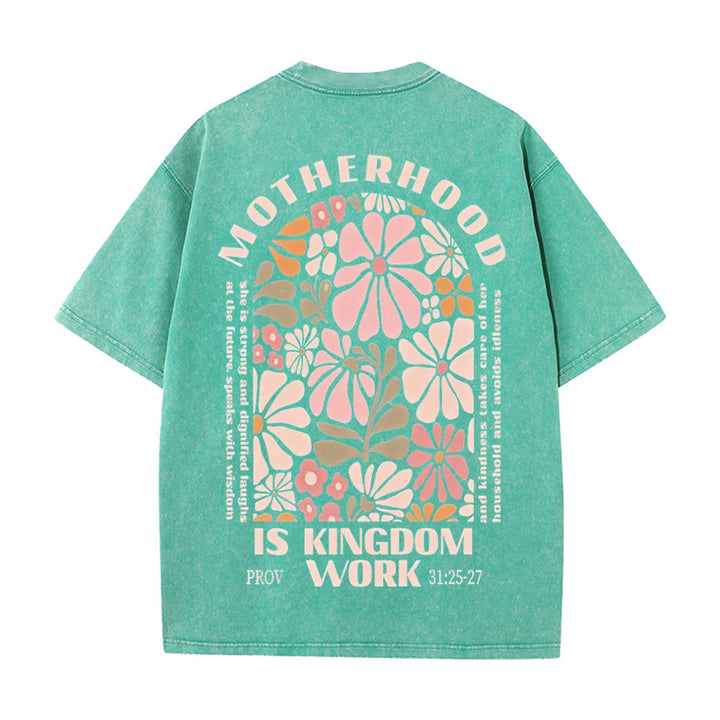 Christianartworkshop King Of Glory Unisex Washed T-Shirt - Green - 5XL - image 20